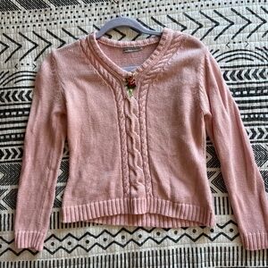 Pink Cottage core knit sweater